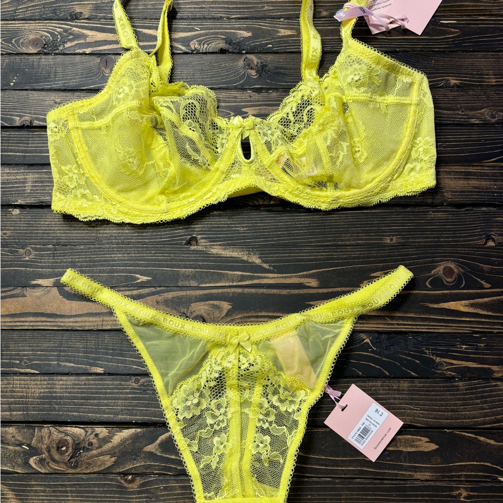 Yellow Lace Lingerie Set